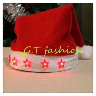 Christmas Santa Hat with blinking star light /christmas santa hat free size (2)