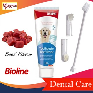 Bioline Dental Care Set with Beef Flavor 100g Complete Dental Care Toothpaste & Toothbrush