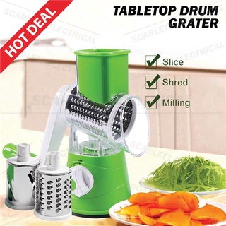 Kitchen Appliances☬Magic Tabletop Drum Grater Mandolin Fruit Vegetable Slicer with 3 Stainless Steel