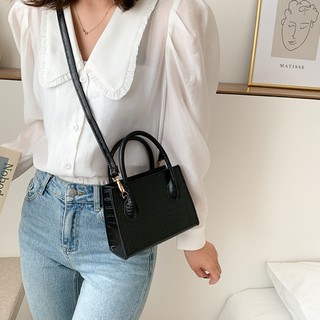 YZ Korean Fashion Shoulder Square croco Leather Ladies Women bag sling Yazi #2862 (5)