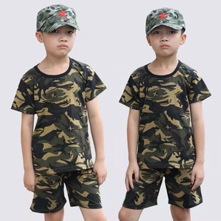Small print camouflage kids terno