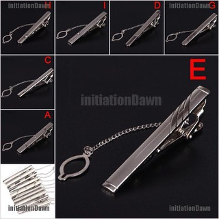 initiationDawn Men Silver Necktie Tie Clip Stainless Steel Plain Clasp Bars Pins Clips Jewelry
