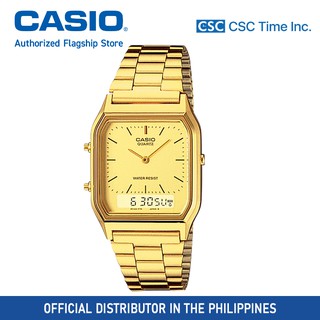 Casio Vintage (AQ-230GA-9BMQ) Gold Stainless Steel Strap Analog Digital Watch (1)