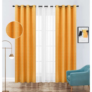 1pc Brocade Farmhouse Curtains for Living Room Bedroom Tartan Grommet Window Curtain (1)