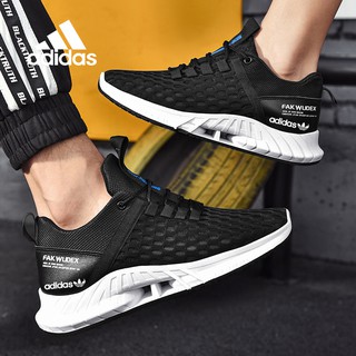 Adidas Sports Shoes Fashion Couple Shoes Comfortable Soft-soled Running Shoes Lightweight Large Size Wear-resistant Flying Woven Breathable Men's Mesh Shoes Lightweight Women's Running Shoes 36-44 (1)