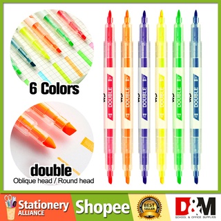 2 in 1 Highlighter Double Head Pens Supplies Stationery Colour Pen