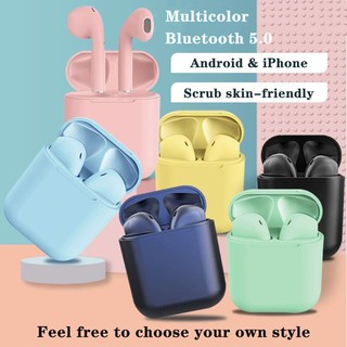 MABUHAYGROCERY Wireless Bluetooth Headset Macaron Inpods I12 Touch Bluetooth 5.0 With Box