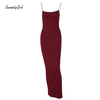 SweetyGirl Women's 2021 Sexy Sling Temperament Long Slim Dress (6)