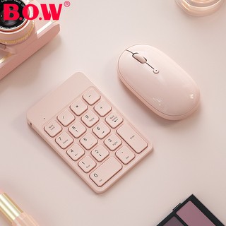 Original BOW wireless bluetooth digital keyboard Cute Macaron Pink mouse Keyboard Bluetooth keypad apple laptops checkout financial accounting computer external bank password input device an USB keypad number pad