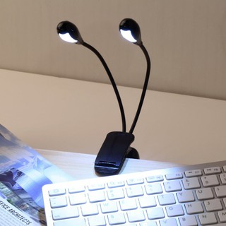 2 Dual Flexible Arms 4 LED Clip-on Light Lamp for Piano Music Stand Book (2)