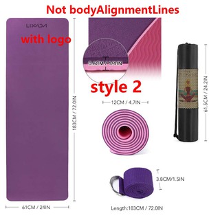 [Lowest] Lixada Non Slip Yoga Mat 6mm Certified TPE Eco Friendly Lightweight Pilates Exercise Yoga Mat with Body alignment lines (3)