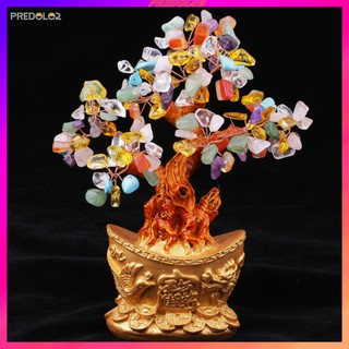 [PREDOLO2] Mini Crystal Money Tree Bonsai Style Feng Shui Bring Wealth Luck