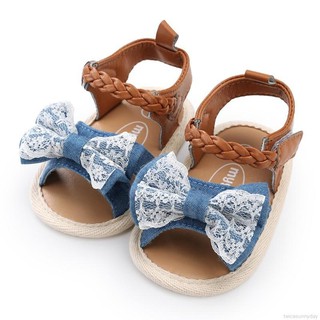 Fashion Summer Baby Girls First Walkers Bow Soft Sole PU Shoes