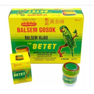 BALSEM GOSOK Betet Parrot Brand Green Balm 17.5 g (1PC)