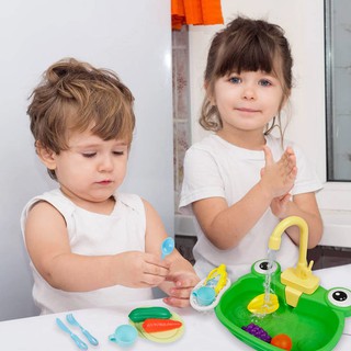 Kitchen Frog Dishwasher Toy Set Household Educational Toys Pretend To Play Boy and Girl Play Alone (2)