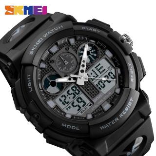 SKMEI Men's Digital Dual Display Watch Alarm Stopwatch Military LED 50M Waterproof