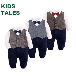 Baby Boy Rompers Cotton Bow Tie Gentleman Baptism Clothing Toddler Prince Costume Infant Jumpsuits