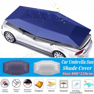 Universal Automatic Car Umbrella Tent Navy/Silver Sun Shade