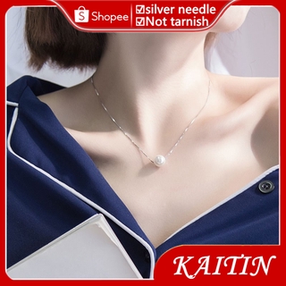 (KAITIN)14k white gold plated Pearl Necklace Minimalist Fashion Style Wholesale Necklace Jewelry accessories for women
