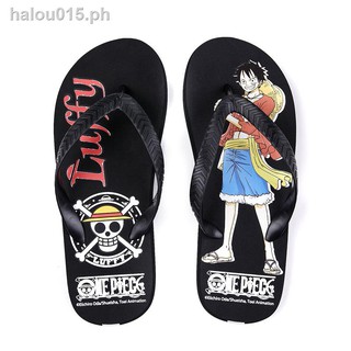 Home-Slippers ♘ↂ✎Flip-flops baleno slippers male and female anime one piece student leisure cartoon lovers antiskid beach