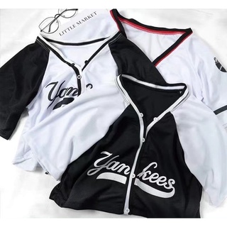 Lucky football two tone oversized jersey crop top drifit loose yankees team basketball tops B711