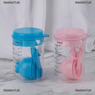 【timehee11】7pcs Plastic Measuring Spoons Cups Kitchen Cups Spoons Set Baking Cooking Tools
