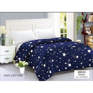 COD New Design Cotton Star Bed Blanket Kumot King Size (180cm*220cm) Bedding