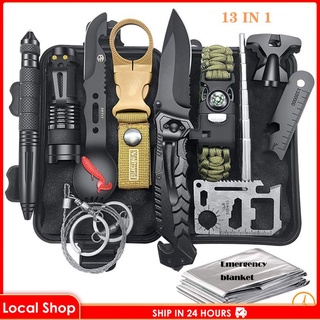 13 In 1 Outdoor Camping Survival Gear Kit Set Survival Tool Emergency Survival Gear First Aid Kit