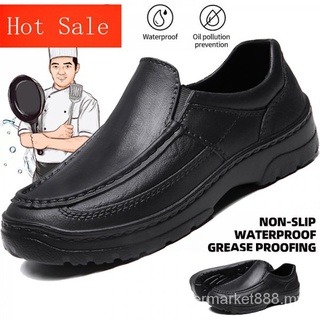 Men Chef Shoes Kitchen Non-slip Safety Shoes Oil-proof Slip-Ons Soft Comfortable Work Shoes Slip on