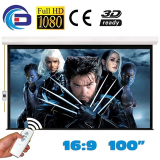⊕❁HD Electric Projector Screen 100 inch 16:9 Motorized Projection Screen pantalla proyeccion Matt Wh