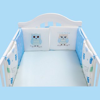☼❅■6Pcs Baby Bed Crib Bumper Cotton Baby Cradle Non-static Bedding Bumper Cot Set