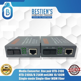 Media Converter, One pair HTB-3100 HTB-3100A/B 25KM netLINK 10/100M Single-mode Single-fiber WDM Fib