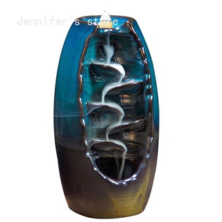 Handmade Ceramic Waterfall Backflow Smoke Incense Burner Censer Holder New