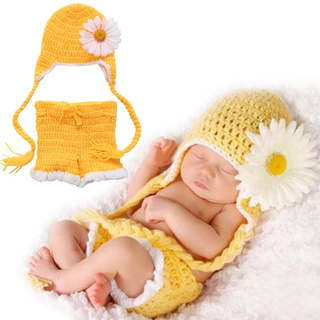Baby Crochet Knit Hat Short Costume Photography Prop Outfit