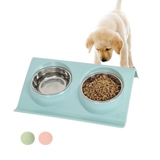 [COD]Stainless Steel Double Pet Bowls Food Water Feeder for Dog Puppy Cats Pets (1)