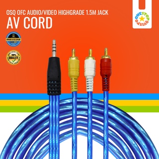OSQ OFC 3.5mm Jack Plug To 3 RCA Male Cable AV Stereo Audio Video Adapter Cord 1.5Meter