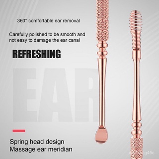 Spiral Massage Ear Pick 360° Spiral Ear Wax Remover Ear Canal Cleaner Stainless Steel Flexible Desig