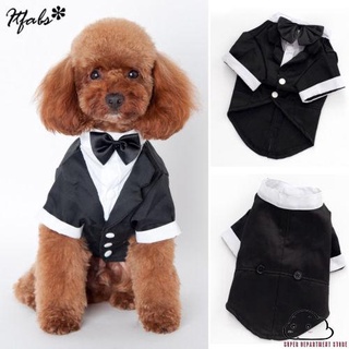 ETA-Small Pet Dog Cat Clothing Prince Wedding Suit Tuxedo Bow Tie Puppy Clothes