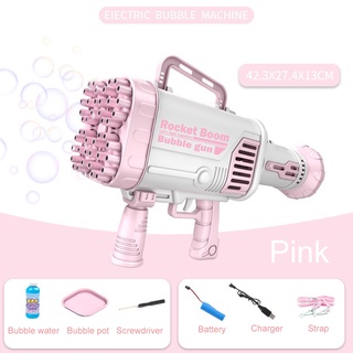【COD】Kids Gatling 64-Hole Bubble Gun Charging Electric Rocket Launcher Wedding Bubble Machine (7)
