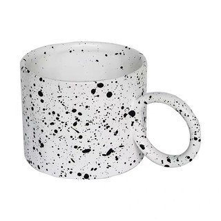 South Korean niche design ins big ear ring mug creative ink-splashing ceramic cup large capacity personalized coffee cup net red water cup Nordic high-quality ceramic milk cup blogger photo props (9)