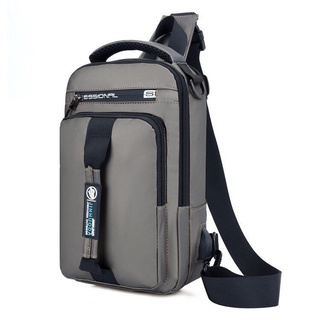 Men Bags⊙❏W&S #085 Multi-functional Chest Male Messenger Single Small Backpack Double Shoulder Stude