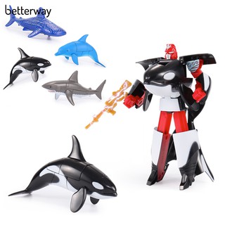 ☀Transformation Robot Action Figure Ocean Park Shark Dolphin Toy