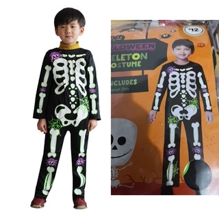 Children's Overall Skeleton Halloween Costume Outfit