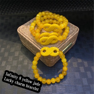 ❖❁yellow jade infinity 8 lucky charm bracelet