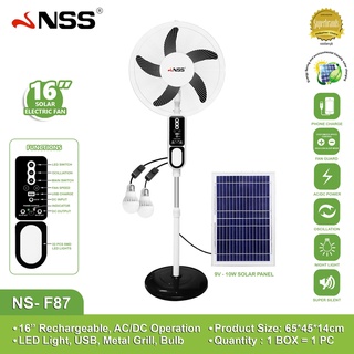 Rechargeable Solar Electric Fan Lighting with Solar Fan, Solar Panel & Solar Lights NSS NS-F87