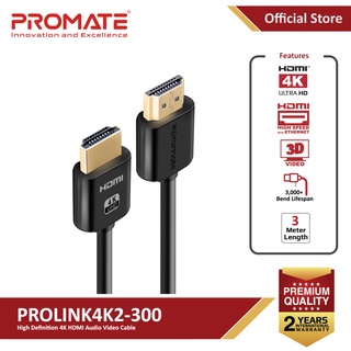 ❒Promate ProLink4K2 4K HDMI Cable, High-Speed 5 Meter HDMI Cable with 24K Gold Plated Connector and