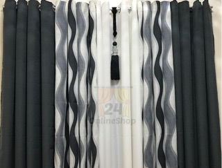 Spiral Gray Ring Curtains - Sold per piece