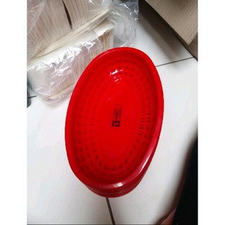 50pcs FOOD TRAY BASKET SMALL - OVAL TRAY PLASTIC ( FAST FOOD PLATE ) (5)