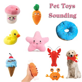 Plush Toy Dog Toys Bite Resistant Ball Rope Fruit Cartoons Animal Pet Supplies Sounding Interactive Plush Chew Toy