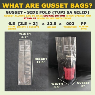 PP Plastic Gusset Bags (100pcs) | Stand-up Bag in PP Clear Plastic | Square Bottom